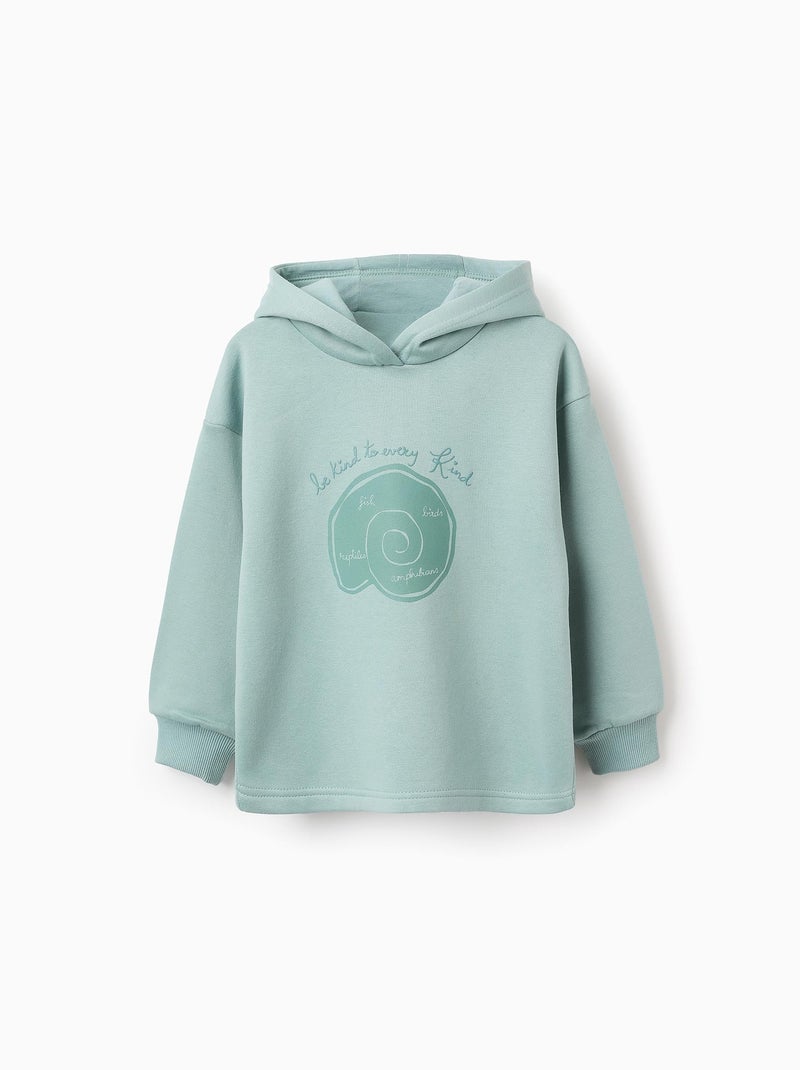 Sweat Gratté avec Capuche Vert clair - Kiabi