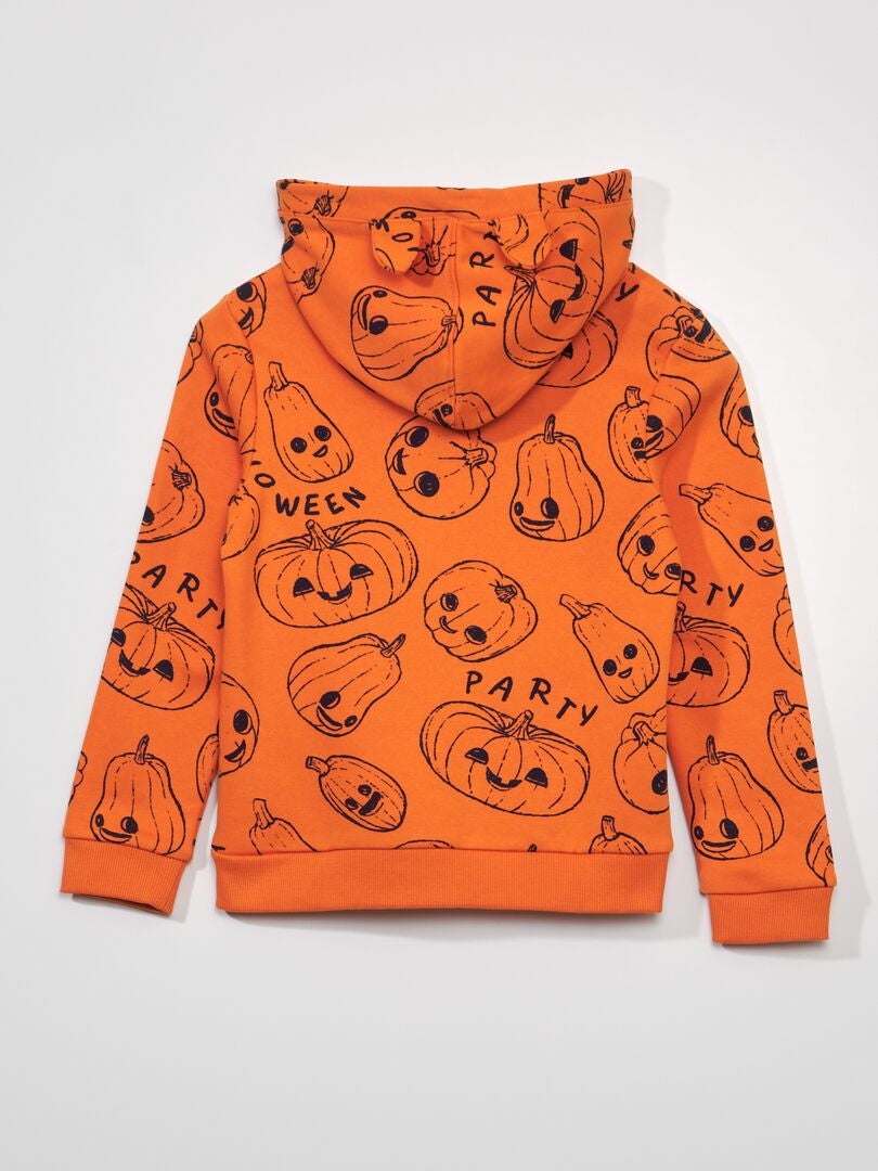 Sweat 'Halloween' à capuche Orange - Kiabi