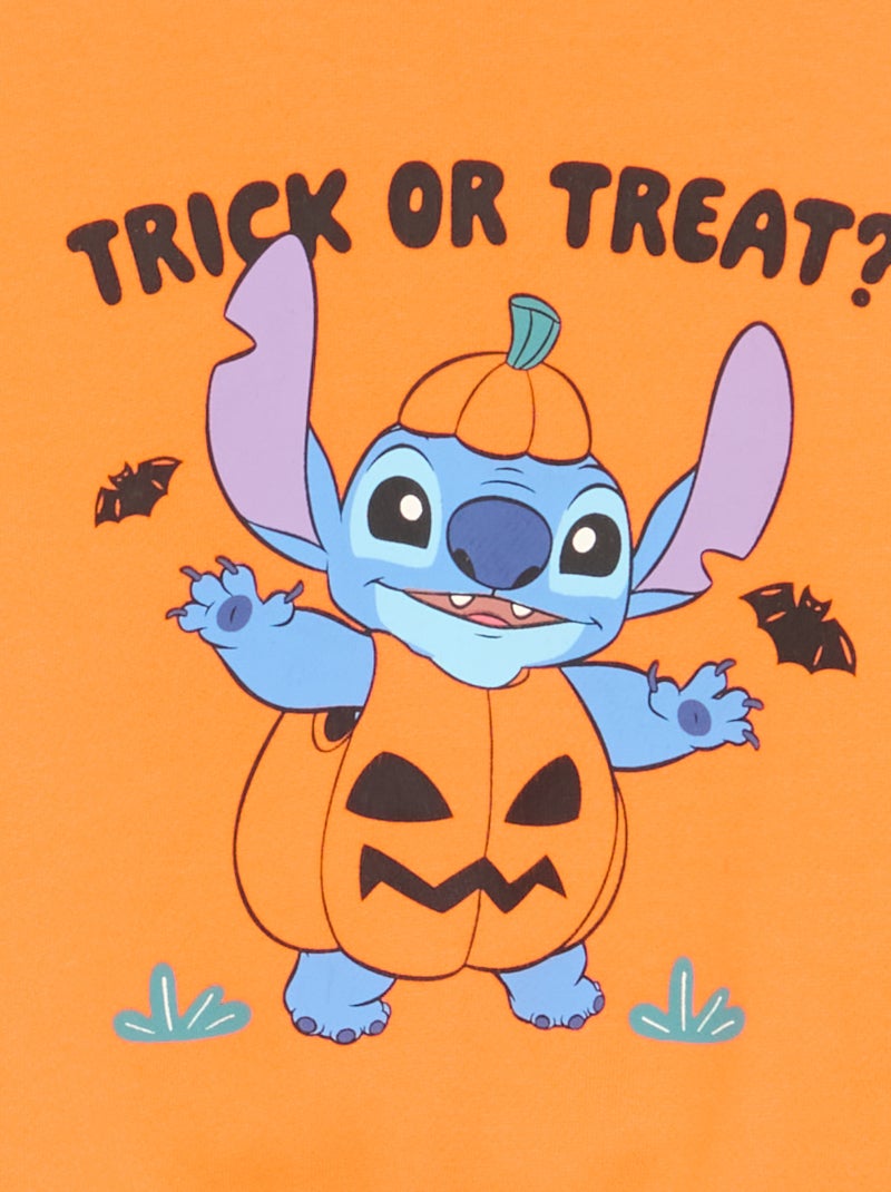 Sweat 'Halloween' 'Disney' 'Stitch' Orange - Kiabi