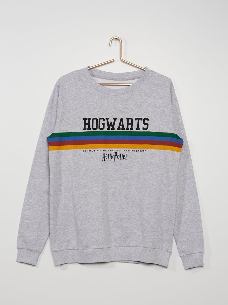 Sweat 'Harry Potter' en molleton gris chiné - Kiabi