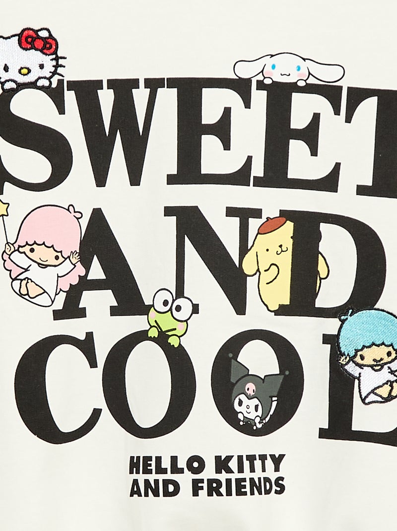 Sweat 'Hello Kitty' avec imprimés et broderies Blanc - Kiabi