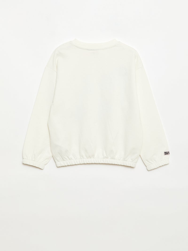 Sweat 'Hello Kitty' avec imprimés et broderies Blanc - Kiabi