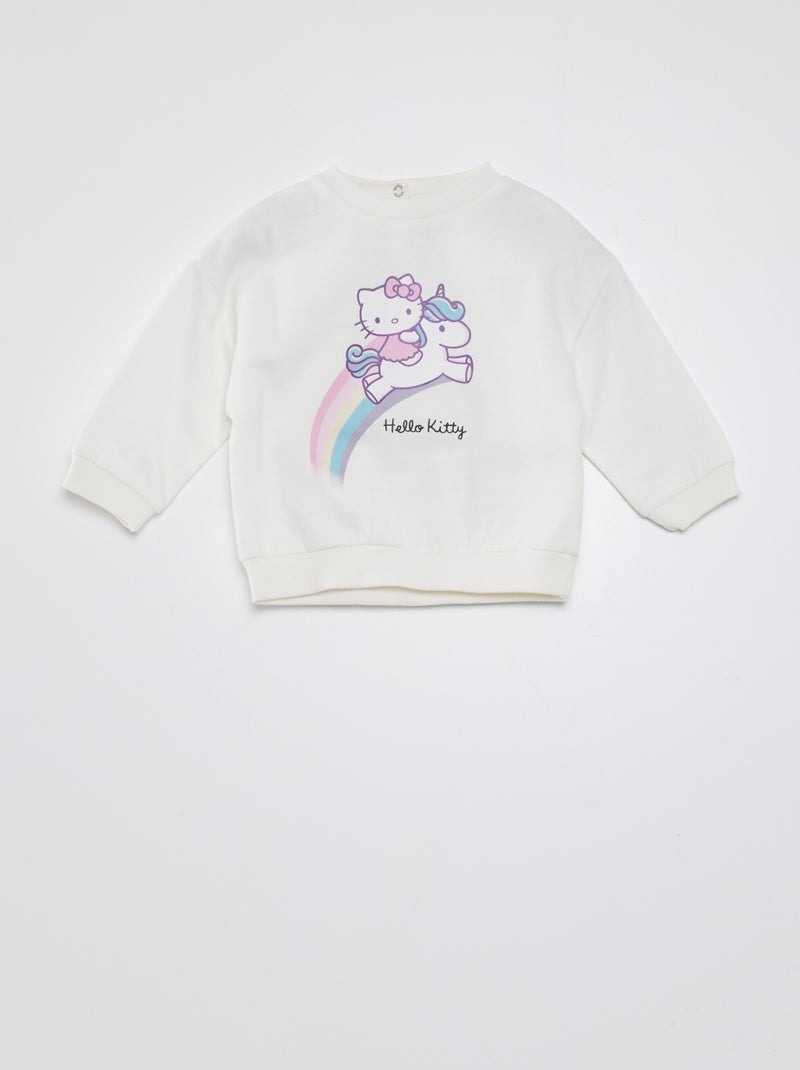 Sweat 'Hello Kitty' blanc - Kiabi
