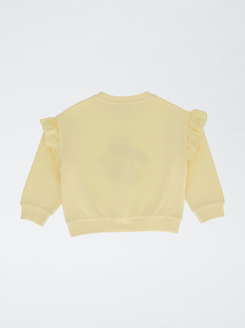 Sweat 'Hello kitty' en coton uni Jaune - Kiabi