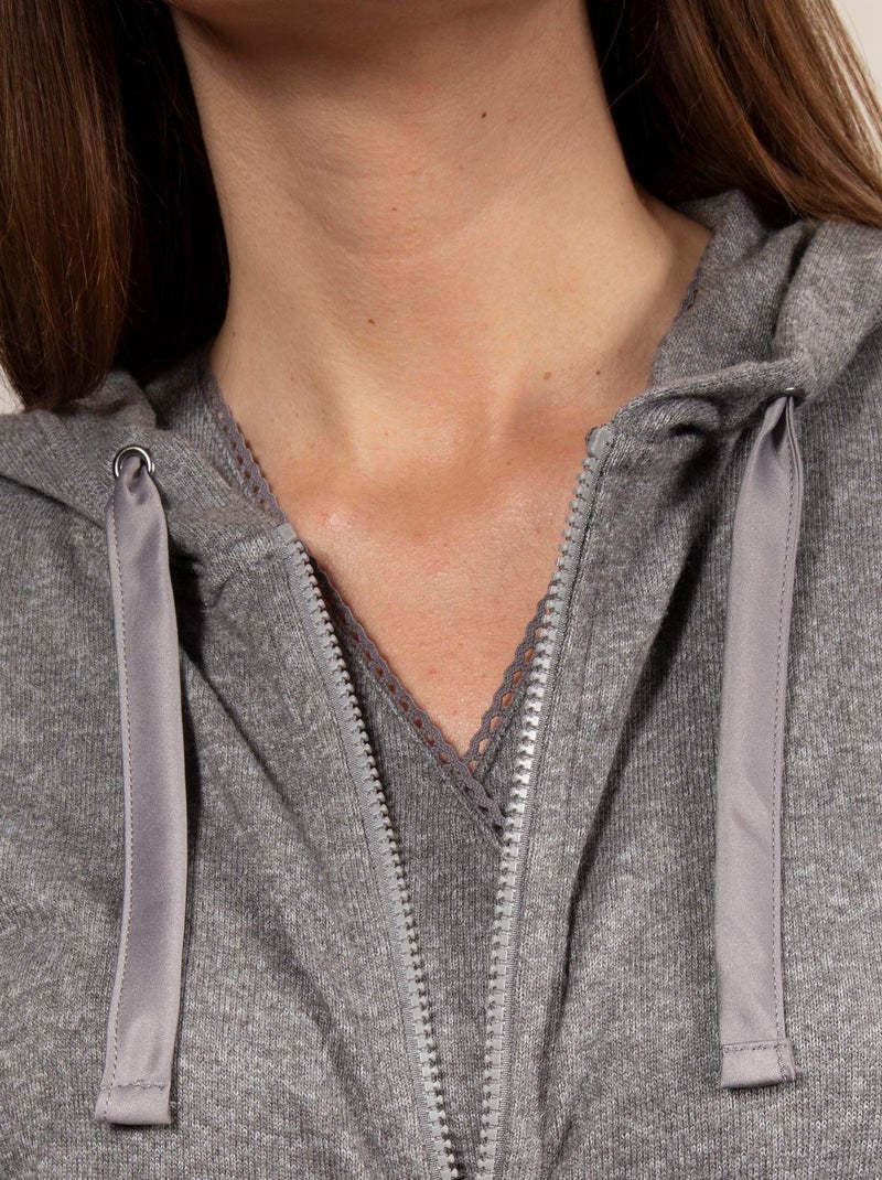 Sweat homewear femme Isotoner Gris chiné - Kiabi
