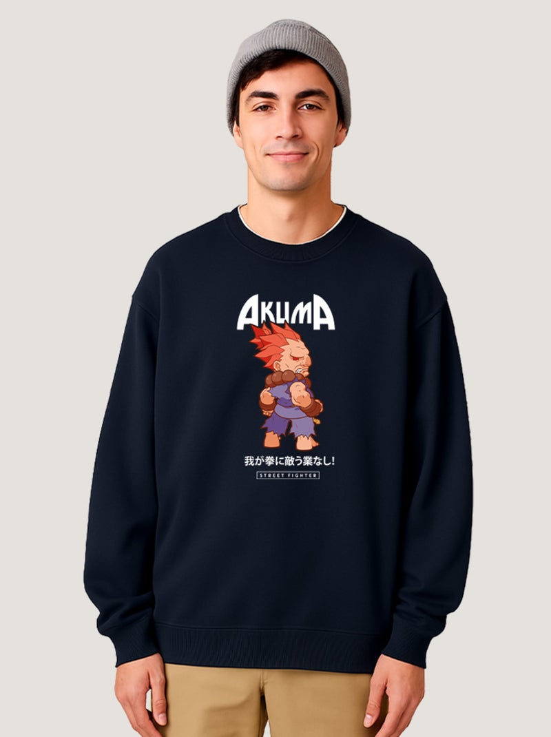 Sweat Homme - AKUMA STREET FIGHTER Bleu marine - Kiabi