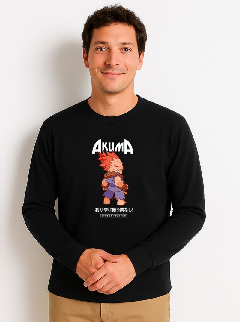Sweat Homme - AKUMA STREET FIGHTER Noir - Kiabi