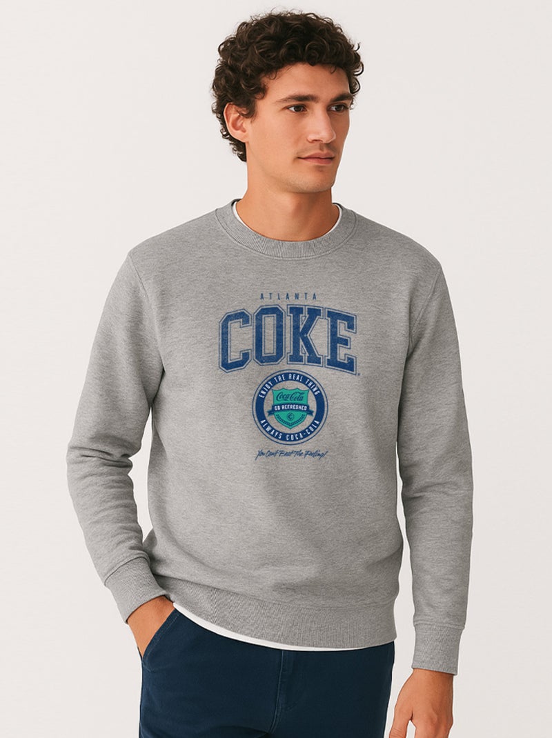 Sweat Homme - ATLANTA COKE Gris chiné - Kiabi