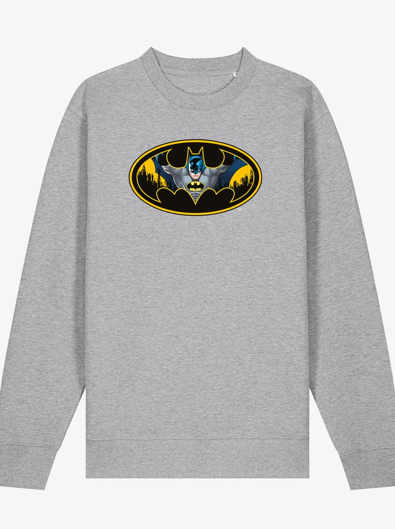 Sweat Homme - BATMAN LOGO COULEUR Gris chiné - Kiabi