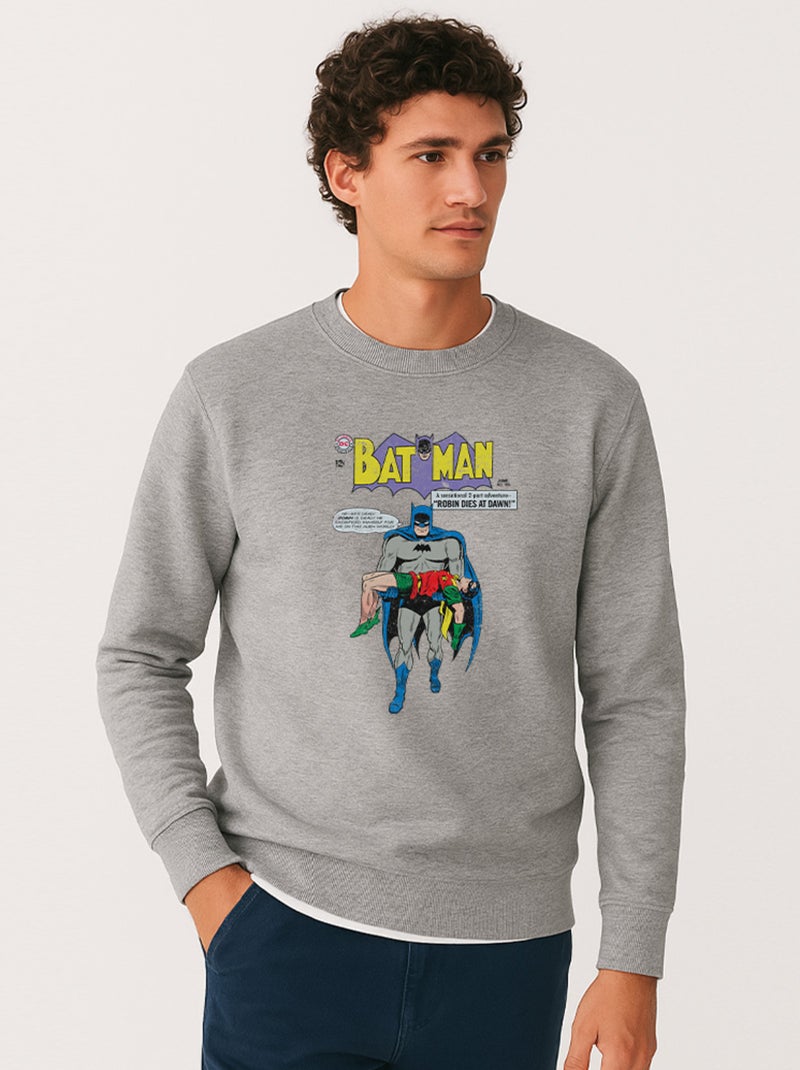 Sweat Homme - BATMAN & ROBIN Gris chiné - Kiabi