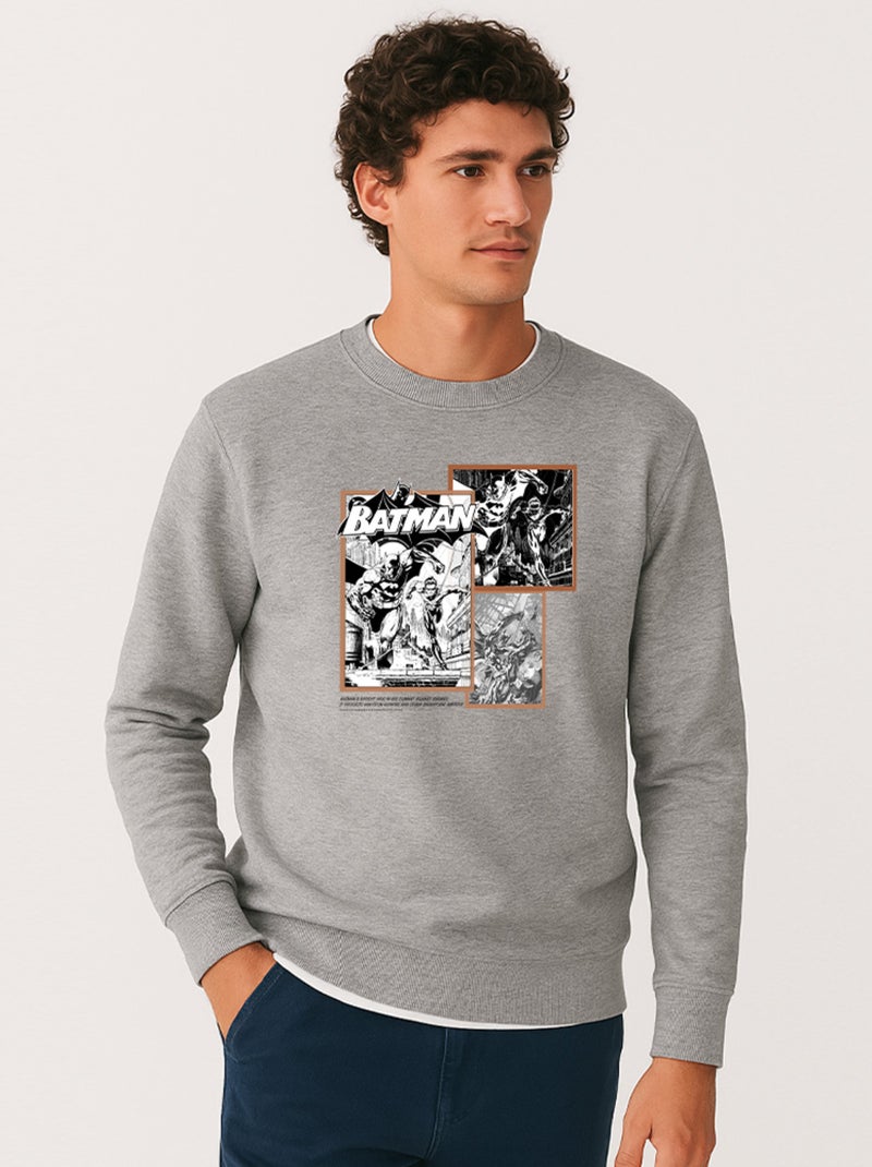 Sweat Homme - BATMAN'S BATSUIT AIDS IN HIS COMBAT AGAINST ENEMIES Gris chiné - Kiabi