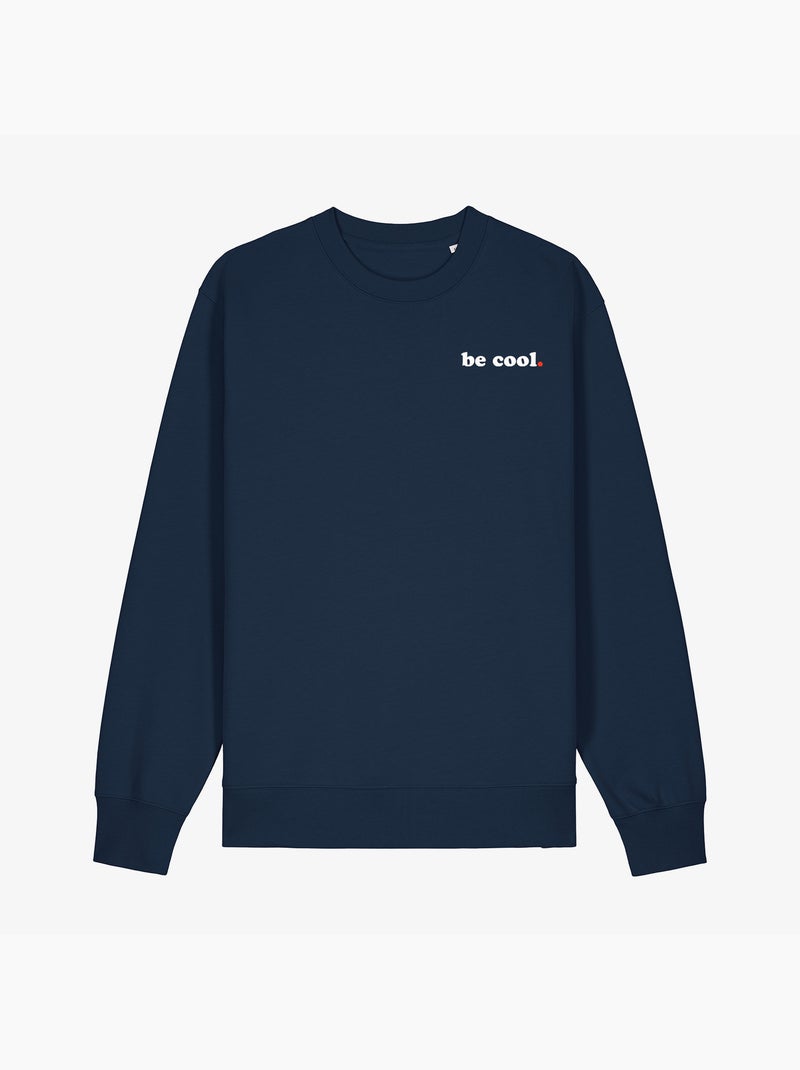 Sweat Homme - BE COOL CŒUR Bleu marine - Kiabi