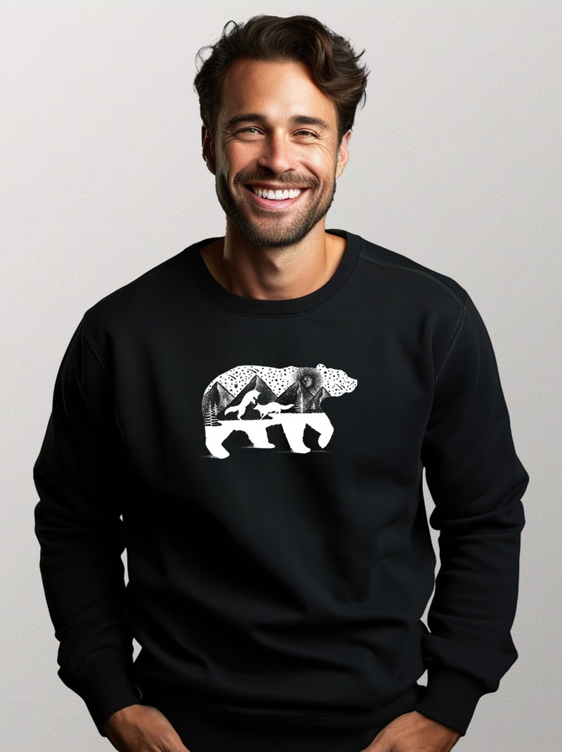 Sweat Homme - BEAR AND FOXES Noir - Kiabi