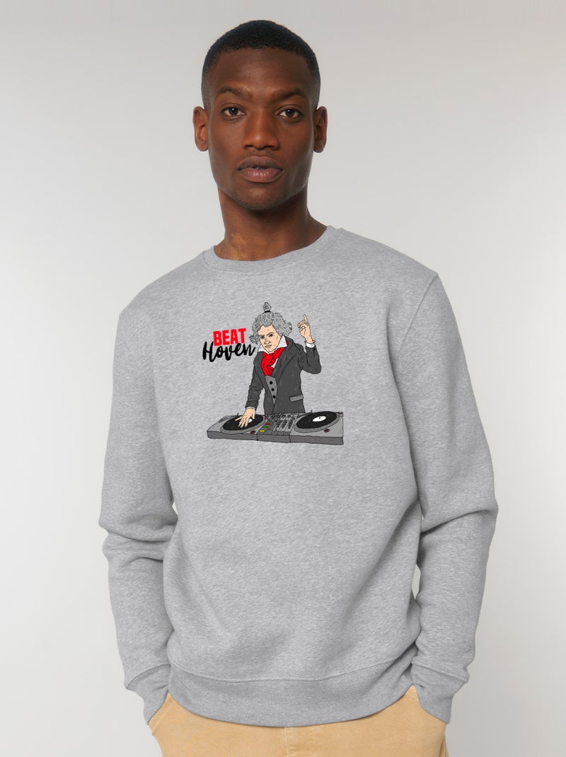 Sweat Homme - BEAT HOVEN Gris chiné - Kiabi