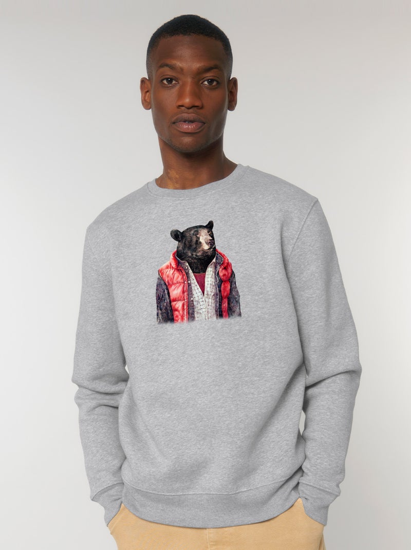Sweat Homme - BLACK BEAR Gris chiné - Kiabi