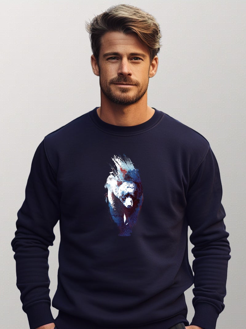 Sweat Homme - BLUE BEAR Bleu marine - Kiabi
