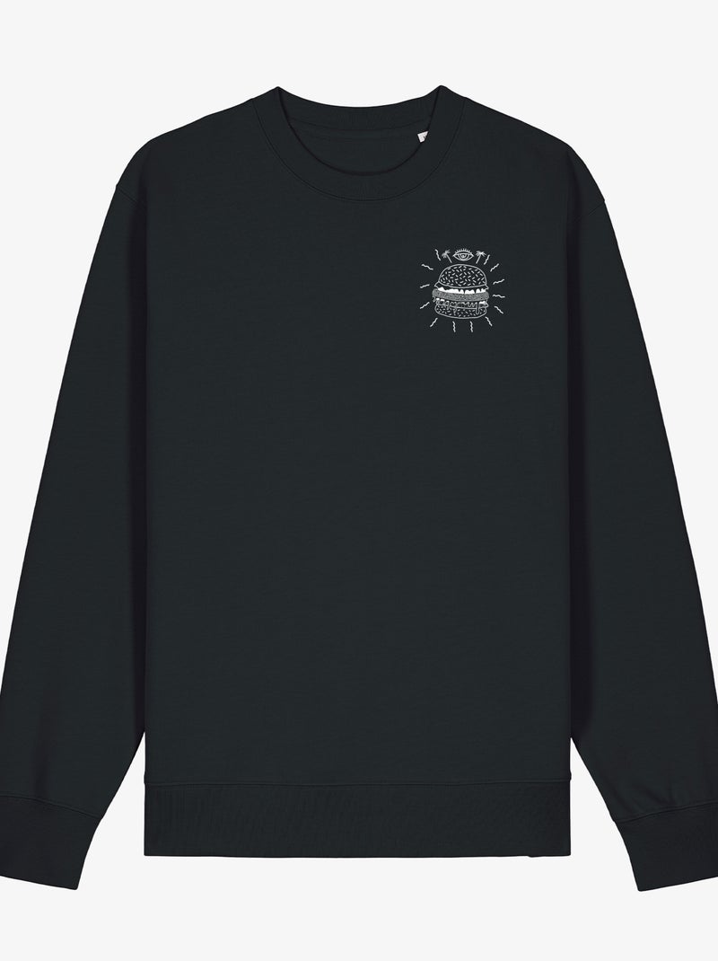 Sweat Homme - BURGER PUNK CŒUR Noir - Kiabi