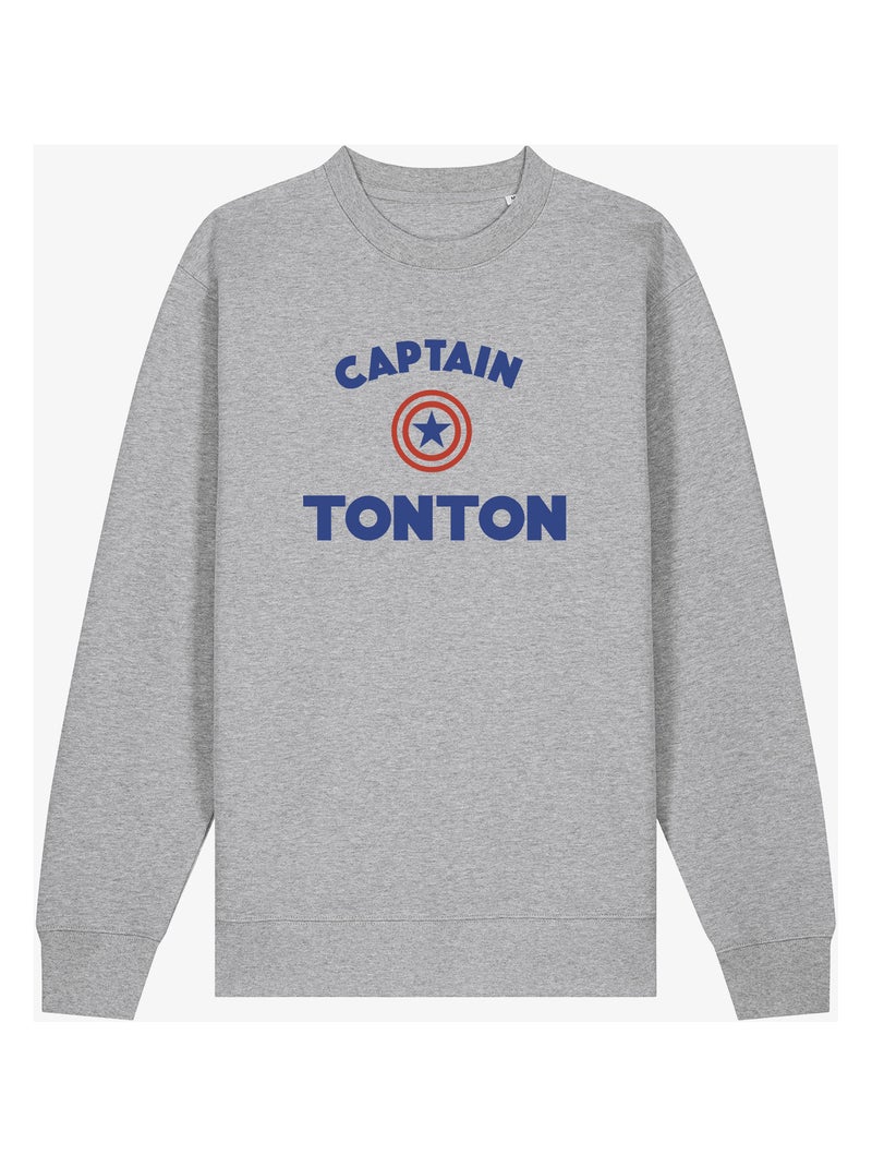 Sweat Homme - CAPTAIN TONTON Gris chiné - Kiabi