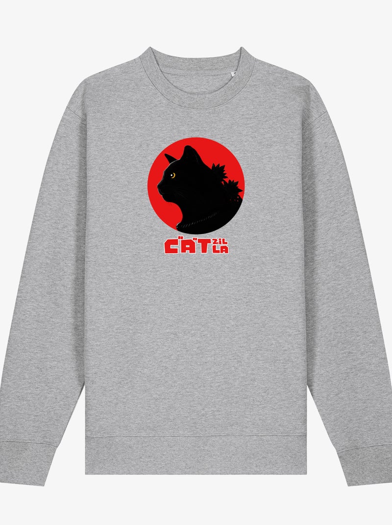 Sweat Homme - CATZILLA Gris chiné - Kiabi