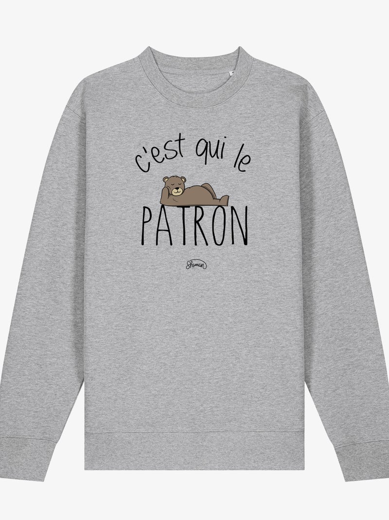 Sweat Homme - C'EST QUI LE PATRON Gris chiné - Kiabi