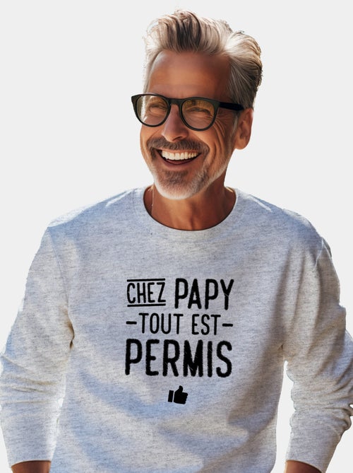 Sweat Homme - CHEZ PAPY TOUT EST PERMIS - Kiabi