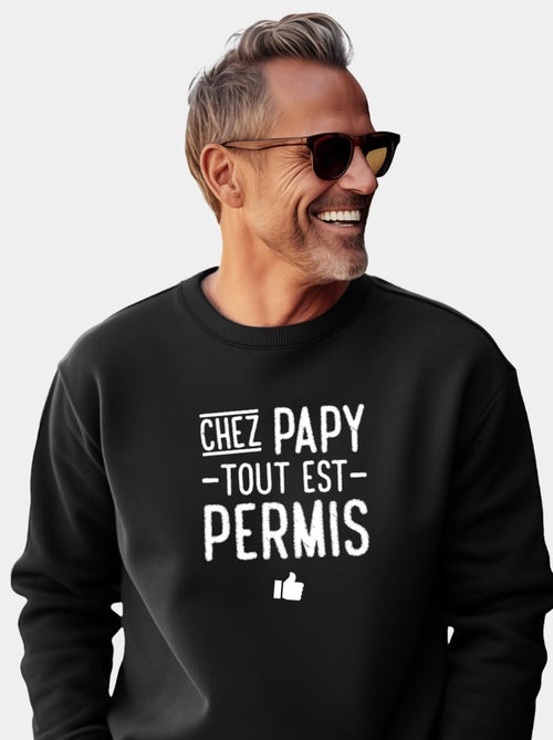 Sweat Homme - CHEZ PAPY TOUT EST PERMIS - Kiabi