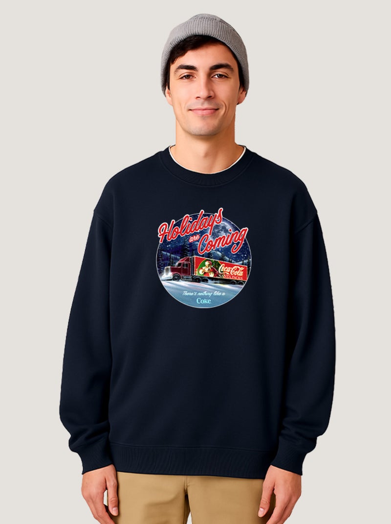 Sweat Homme - COCA COLA HOLIDAYS COMING Bleu marine - Kiabi