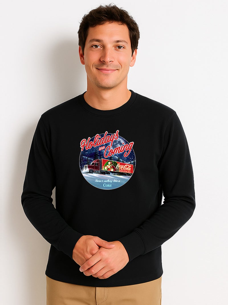Sweat Homme - COCA COLA HOLIDAYS COMING Noir - Kiabi