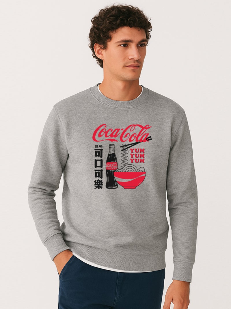 Sweat Homme - COCA JAP 3 Gris chiné - Kiabi