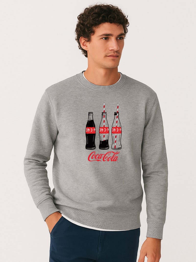 Sweat Homme - COCA JAP Gris chiné - Kiabi