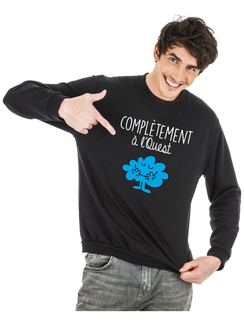 Sweat Homme - COMPLÈTEMENT À L'OUEST Noir - Kiabi