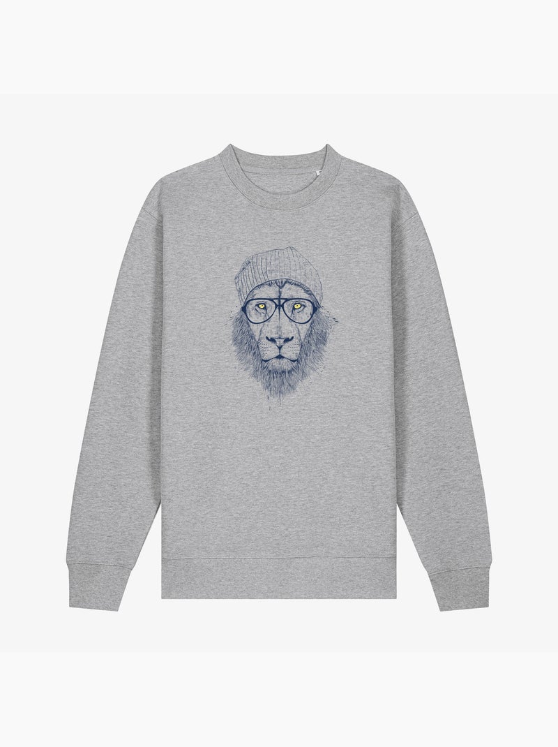 Sweat Homme - COOL LION Gris chiné - Kiabi