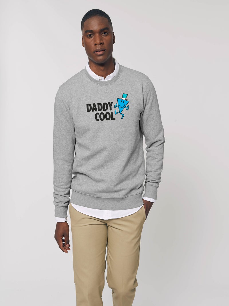 Sweat Homme - DADDY COOL FACE 2 Gris chiné - Kiabi