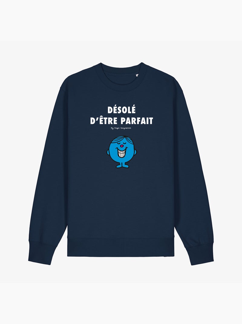 Sweat Homme - DÉSOLÉ D'ÊTRE PARFAIT 2 Bleu marine - Kiabi