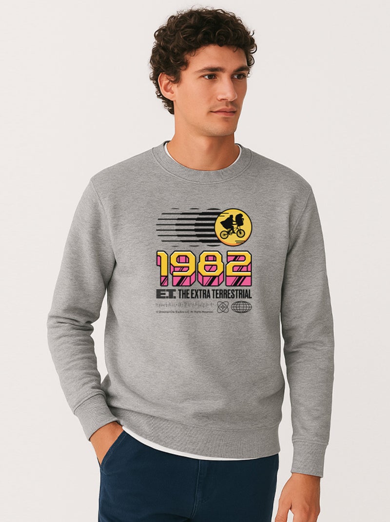 Sweat Homme - E.T 1982 Gris chiné - Kiabi