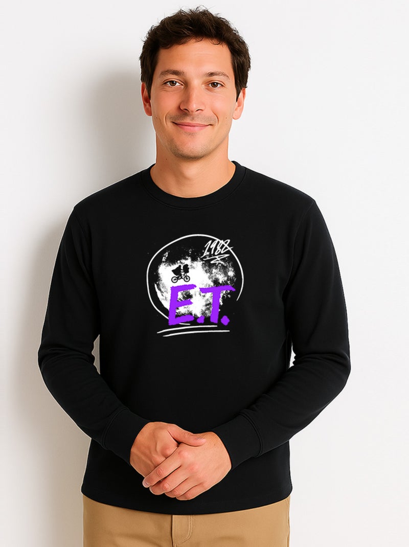 Sweat Homme - E.T LOGO Noir - Kiabi