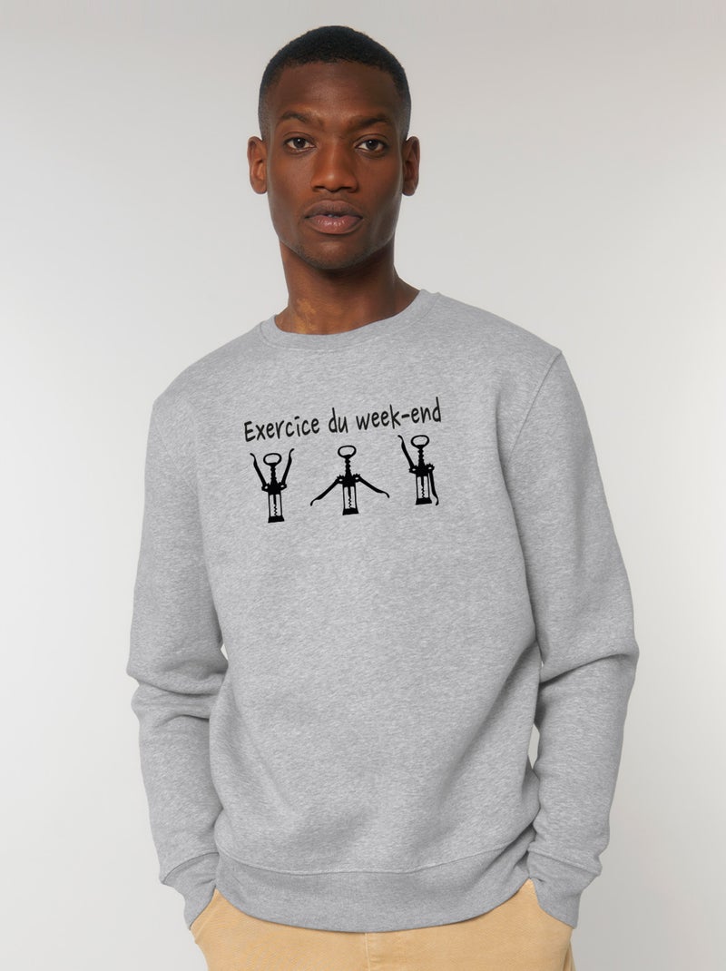 Sweat Homme - EXERCICE DU WEEK-END Gris chiné - Kiabi