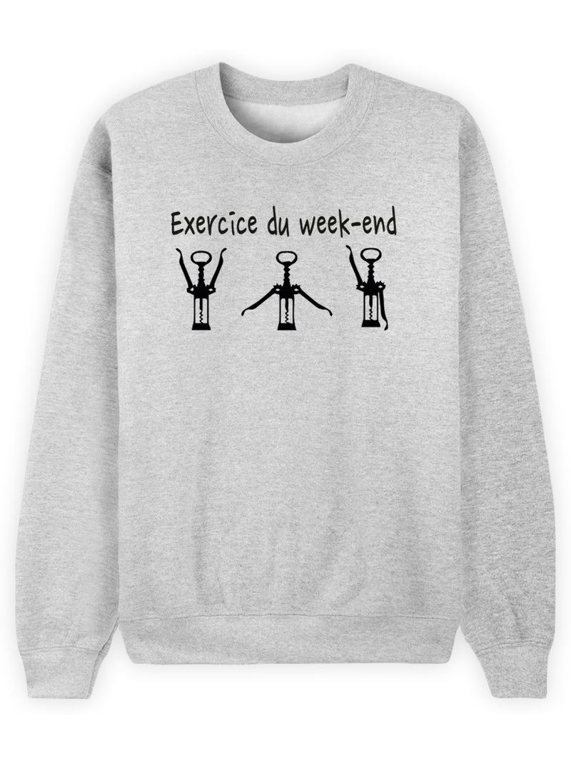 Sweat Homme - EXERCICE DU WEEK-END Gris chiné - Kiabi