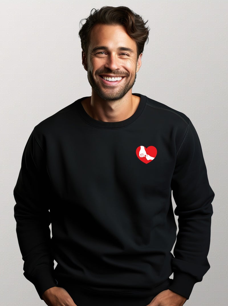 Sweat Homme - FAMILLE CŒUR Noir - Kiabi