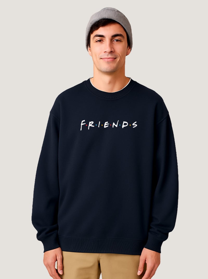 Sweat Homme - FRIENDS LOGO Bleu marine - Kiabi