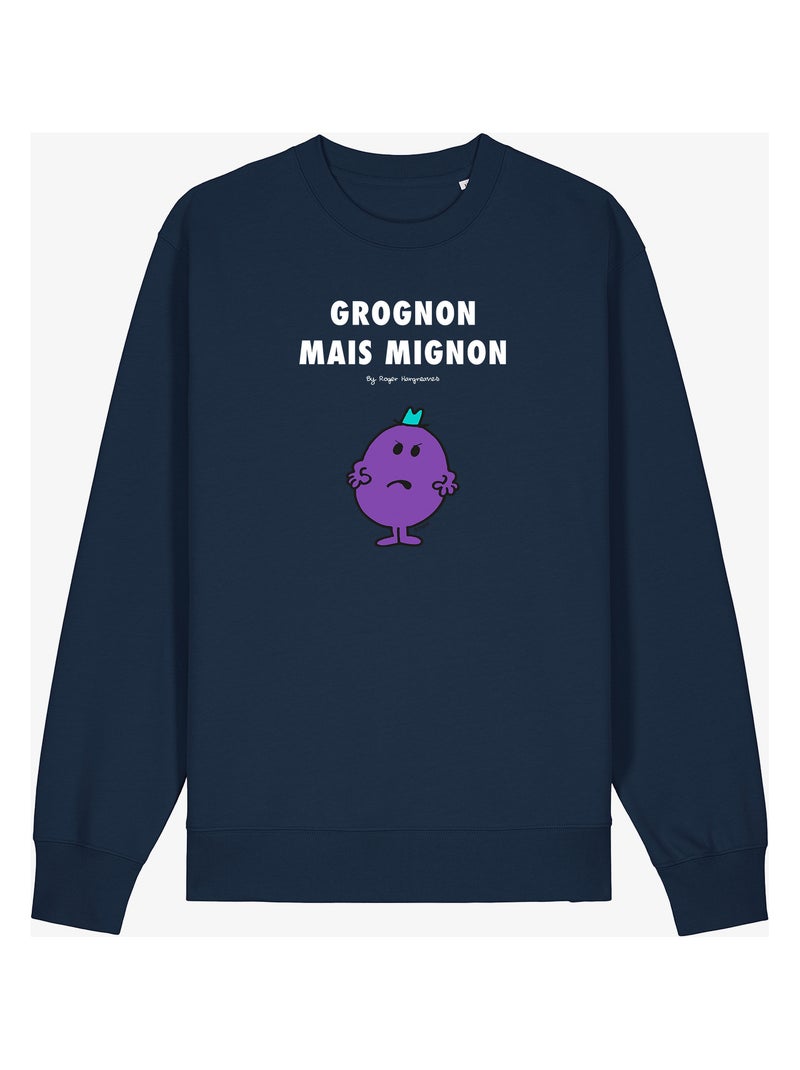 Sweat Homme - GROGNON MAIS MIGNON 2 Bleu marine - Kiabi