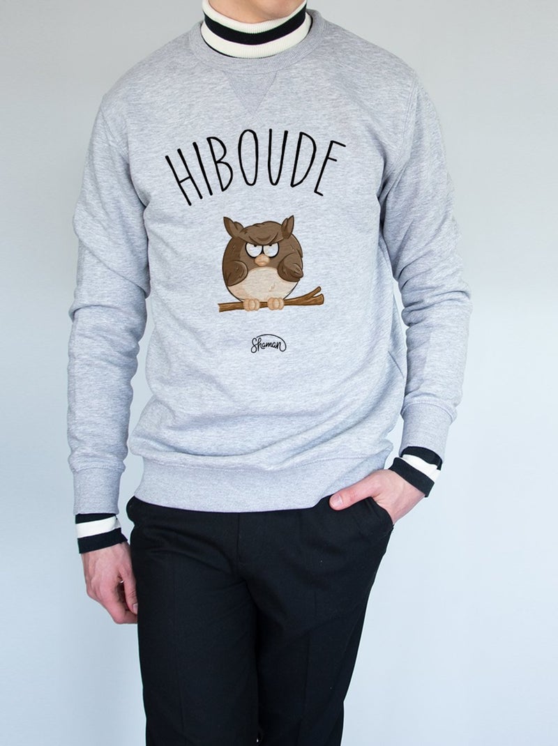Sweat Homme - HIBOUDE Gris chiné - Kiabi