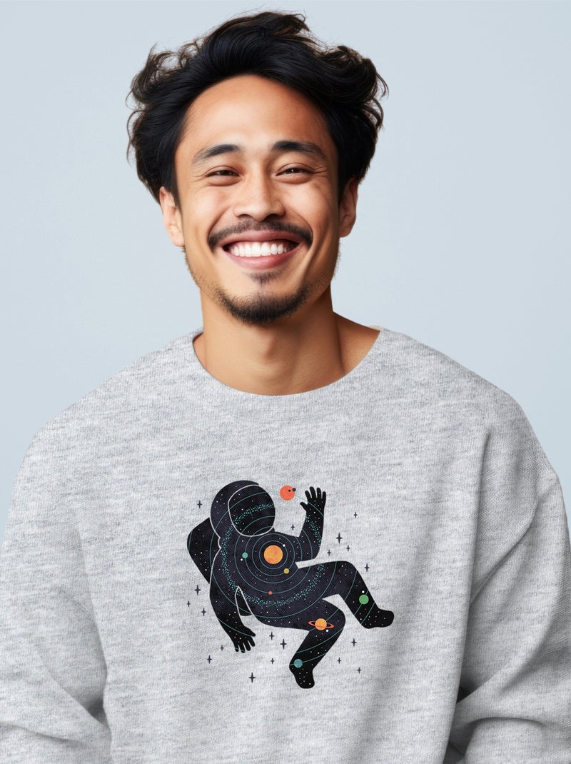 Sweat Homme - INNER SPACE Gris chiné - Kiabi