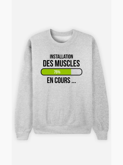 Sweat Homme - INSTALLATION DES MUSCLES EN COURS - Kiabi