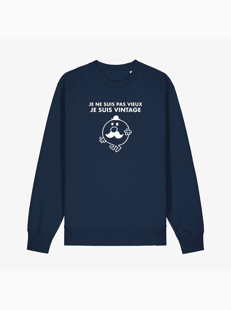 Sweat Homme - JE NE SUIS PAS VIEUX JE SUIS VINTAGE Bleu marine - Kiabi