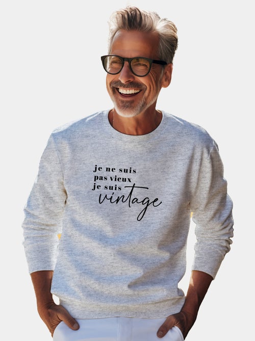 Sweat Homme - JE NE SUIS PAS VIEUX JE SUIS VINTAGE - Kiabi