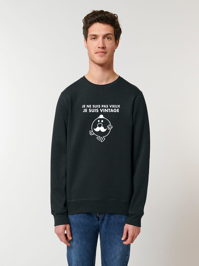 Sweat Homme - JE NE SUIS PAS VIEUX JE SUIS VINTAGE Noir - Kiabi