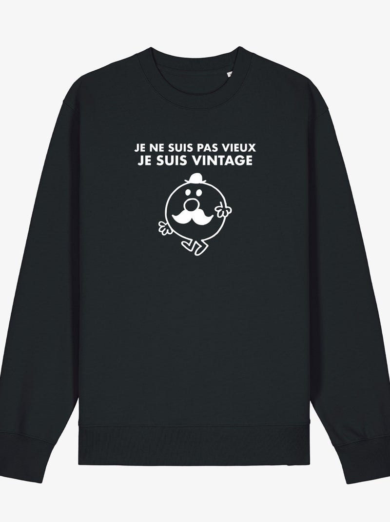 Sweat Homme - JE NE SUIS PAS VIEUX JE SUIS VINTAGE Noir - Kiabi