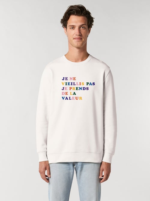 Sweat Homme - JE NE VIEILLIS PAS JE PRENDS DE LA VALEUR COLORE - Kiabi