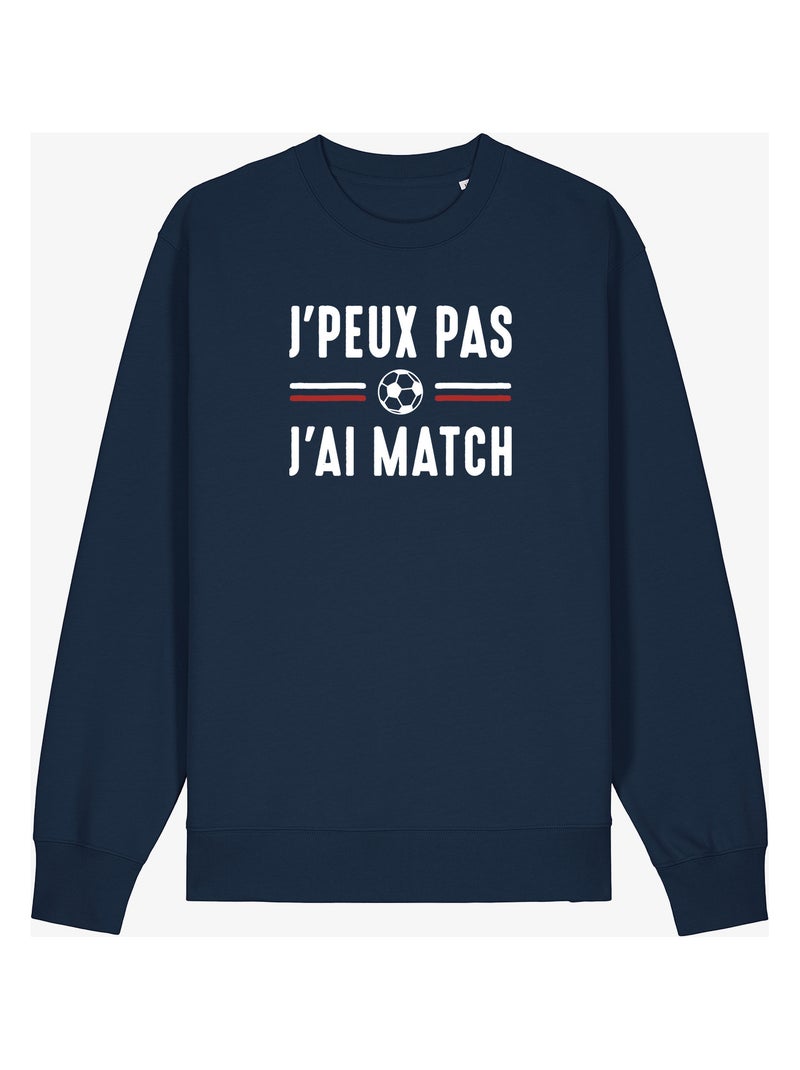 Sweat Homme - JE PEUX PAS J'AI MATCH Bleu marine - Kiabi